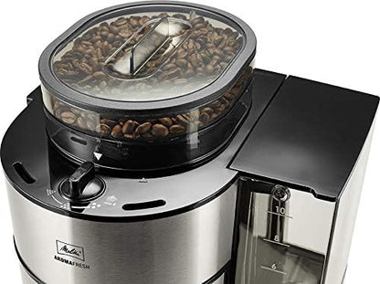 2026 Melitta AromaFresh - Filterkaffeemaschine - mit Glaskanne - integriertes Mahlwerk - Timer Funktion - 10 Tassen - Pure Black