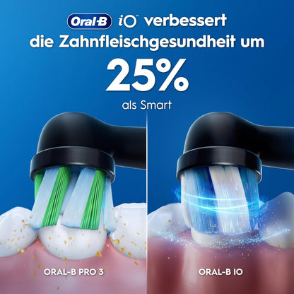 2026 Oral-B iO Series 3 Elektrische Zahnbürste, Doppelpack, Schwarz/Rosa | Inkl. 4 Aufsteckbürsten, GUT GETESTET von STIFTUNG WARENTEST, Electric Toothbrush mit 3 Putzmodi für Zahnpflege