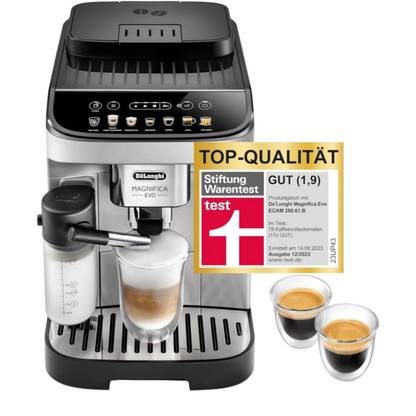 2026 De'Longhi Magnifica Evo ECAM 292.81.B Kaffeevollautomat mit LatteCrema Milchsystem, 7 Direktwahltasten für Cappuccino, Espresso und weitere Kaffeespezialitäten, 2-Tassen-Funktion, Schwarz