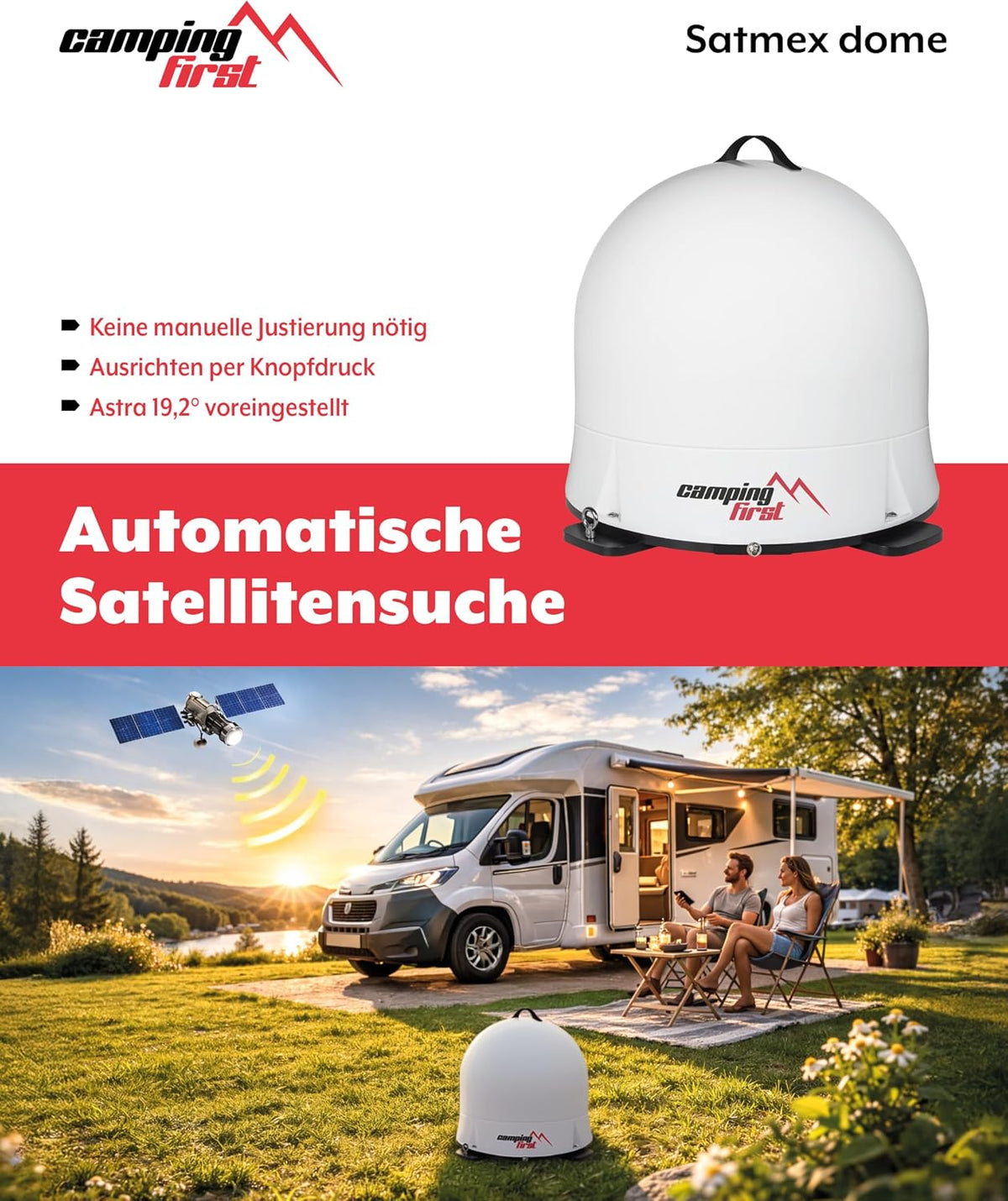2026 Satmex Dome – Mobile vollautomatische Sat-Antenne – Weiß