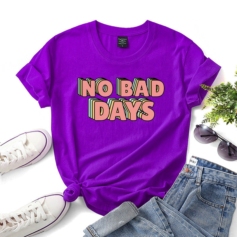 Schwarzes Damen T-Shirt mit Schriftprint
