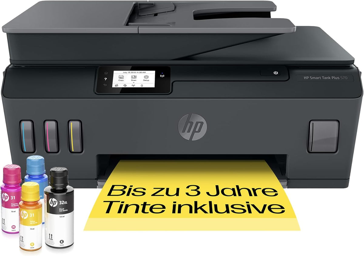 2026 HP Smart Tank 7605 4-in-1 Multifunktionsdrucker (WLAN; Duplex; ADF) – 3 Jahre Tinte inklusive, 3 Jahre Garantie, großer Tintentank, hohe Reichweite, Drucken in hoher Qualität