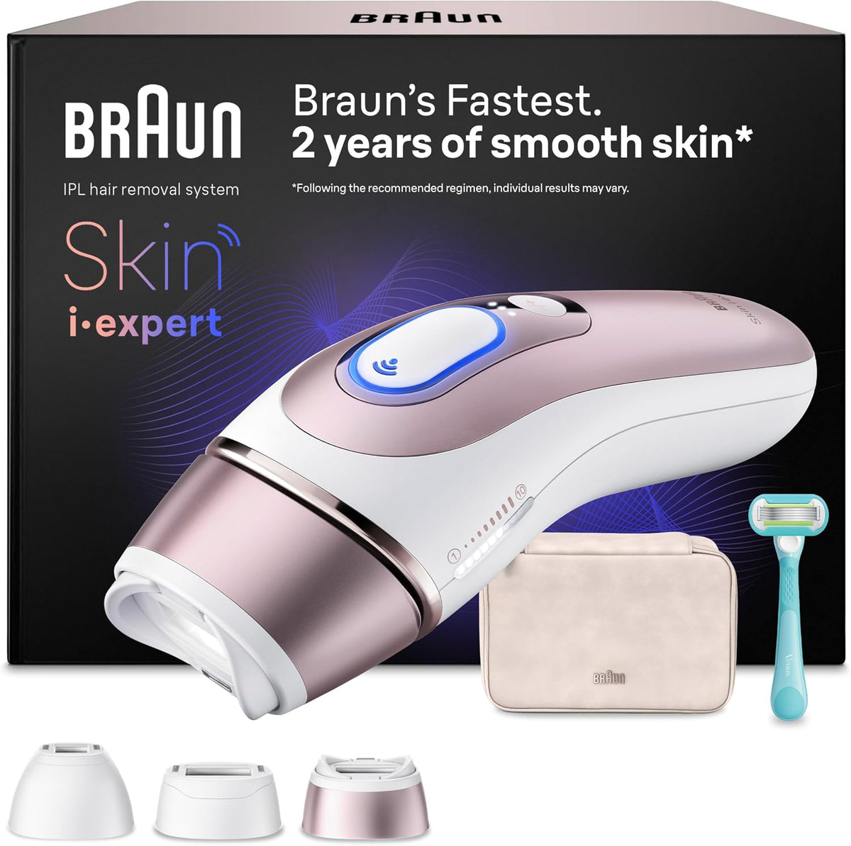 2026 Braun Smart IPL Geräte Haarentfernung Skin i·expert 7, PL7311, Rosegold | Alternative Laser Haarentfernung für Zuhause, Dauerhafte Haarentfernung, Inkl. Etui, Venus Rasierer Und 3 Aufsätze