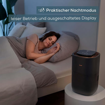 2026 Beurer LB 300 Plus Luftbefeuchter, TESTSIEGER Stiftung Warentest, mit energieeffizienter Kaltverdunstungstechnologie, farbiger Luftfeuchtigkeitsindikator, Filtertrocknungsfunktion, Räume bis ca. 45m²