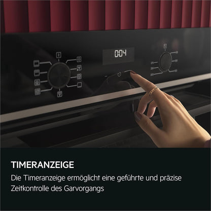 2026 AEG Einbaubackofen – Serie 5 Ringheißluft: Gleichmäßige Garergebnisse auf 3 Ebenen – Pyrolyse Selbstreinigung – 25 Automatikprogramme – LED-Touchdisplay – Schnellaufheizung – Schwarz – BPE53516AB