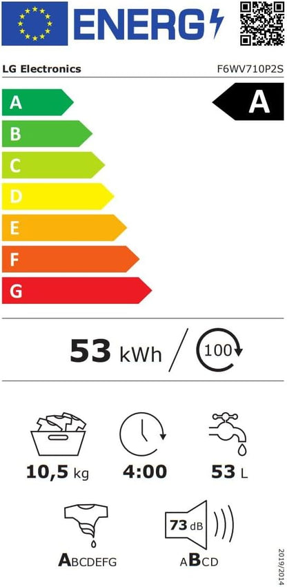 2026 LG F4WV7080, Klasse A, Frontlader-Waschmaschine 8 kg, 1400 U/Min, AI Direct Drive, Wi-Fi, Tiefenreinigung mit Dampf, Groe Kapazitt, TRIPLE A, Auentür aus Sicherheitsglas, 62 x 60 x 85 cm Wei