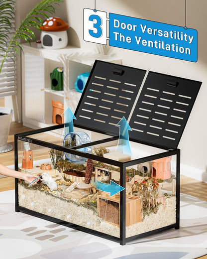 2026 BUCATSTATE Hamsterkäfig 3,0: Metall Rattenkäfig Kleintierkäfig Groß Stapelbar mit Einfacher Montage 120L x 60W x 62H cm für Nager, Mäuse, Zwerghamster (0,72m², Weiß)