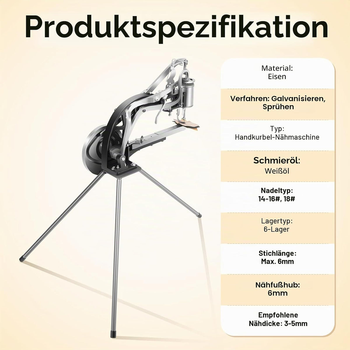 2026 Manuell Leder Nähmaschine Schuh Maschine Ledernähmaschine Einstellba Leder Handmaschine Cobbler Nähmaschine 360° einstellbare Richtung