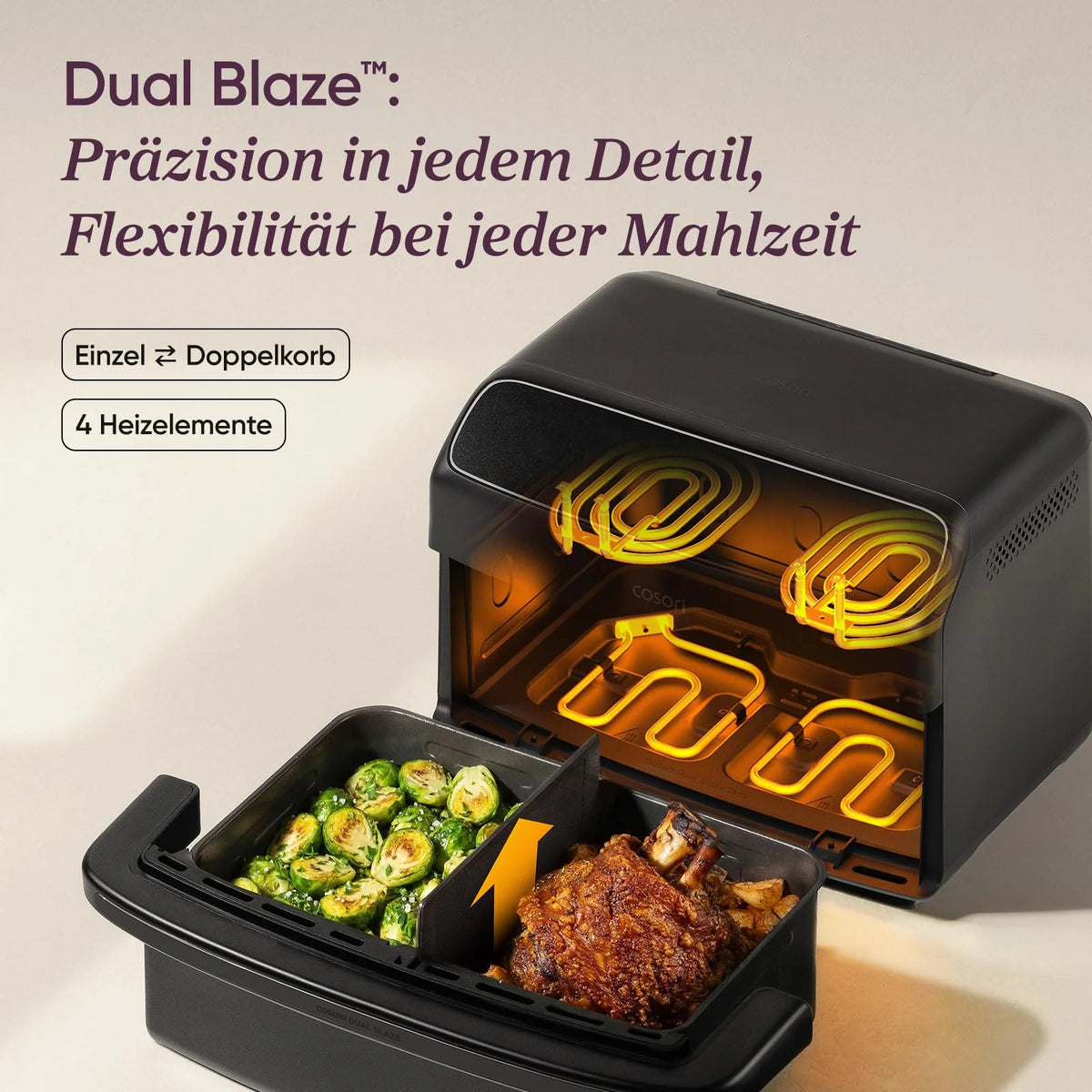 2026 Airfryer Heißluftfritteuse der neuen Generation 2026 mit Dual Blaze Twinfry Compact und NTC Technologie