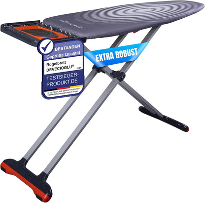 2026 DEVECIOĞLU Bügelbrett 127x46cm - XL Bügeltisch für Dampfbügelstation, Bügelbrett Groß, klappbarer Bügeltisch, höhenverstellbar, Ironing Board, (MM123)