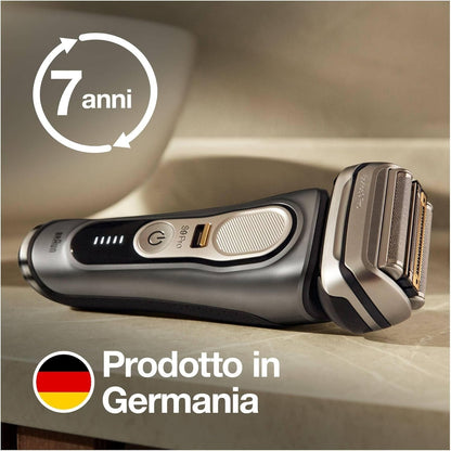 2026 Braun Series 9 Pro Premium Rasierer Herren, Testsieger Stiftung Warentest, 4+1 Scherkopf, Elektrorasierer & Trimmer, Reinigungsstation, 60 Min Laufzeit, 9465cc, noble metal
