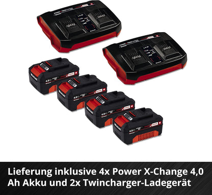 2026 Einhell Akku-Rasenmher GE-CM 36/47 S HW Li Kit Power X-Change (36 V, 47 cm Schnittbreite, bis 700 m, Brushless, Radantrieb, 75 L Fangkorb, inkl. 4x 4,0 Ah + 2x Twincharger)