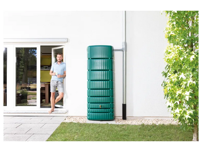 2026 4rain Regentonne »SLIM«, 650 Liter Volumen, inklusive Auslaufhahn und Windsicherung