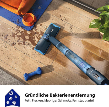 2026 Philips OneUp 5000 Serie Elektrischer Wischmopp - 2X sauberere Böden², 2X schnelleres Wischen, Zwei Feuchtigkeitseinstellungen für Harte & empfindliche Böden, Kabellos mit 360° Drehgelenk (XV5113/01)