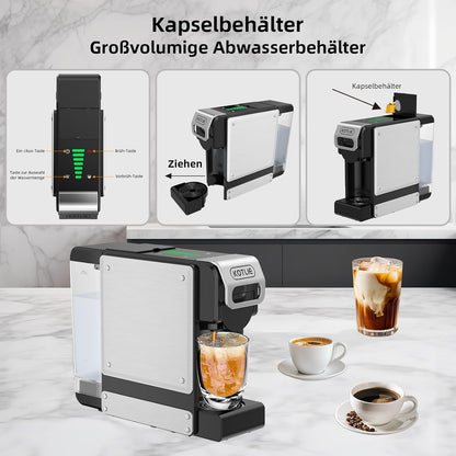 2026 KOTLIE 550 Multi-Kapselkaffeemaschine für Kapseln und gemahlenen Kaffee