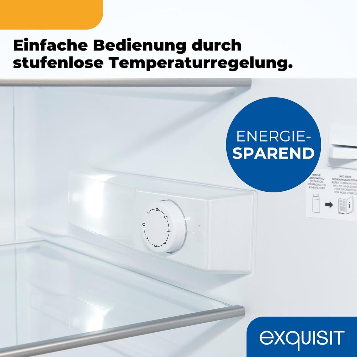 2026 Exquisit Kühlschrank ohne Gefrierfach, 133 Liter, Vollraumkühlschrank freistehend, Türanschlag Wechselbar, KS516-V-H-010D weiss