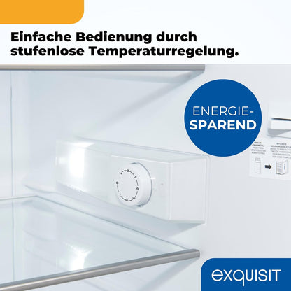 2026 Exquisit Kühlschrank ohne Gefrierfach, 133 Liter, Vollraumkühlschrank freistehend, Türanschlag Wechselbar, KS516-V-H-010D weiss