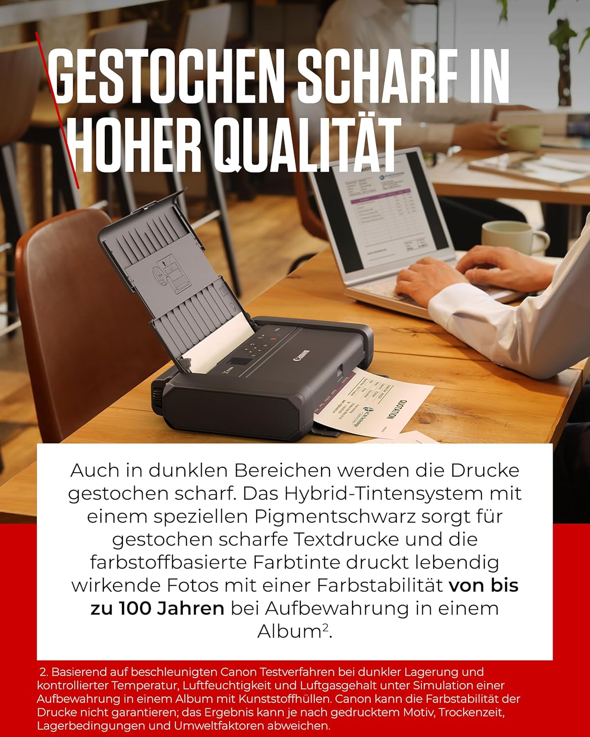 2026 Canon PIXMA TR150 mobiler Drucker mit Akku (WLAN, Cloud, AirPrint, 4.800 DPI x 1.200 DPI, Highspeed USB Typ C, OLED-Display, Tintenstrahldrucker), schwarz