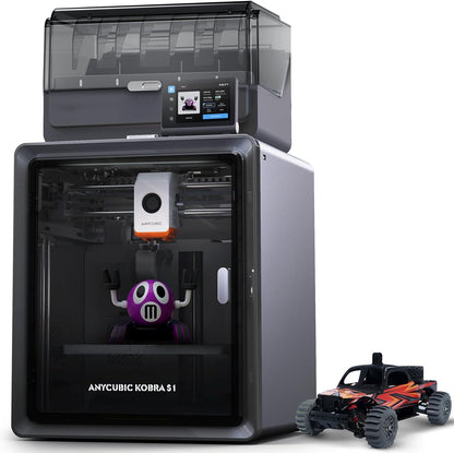 2026 Anycubic Kobra S1 Combo 3D-Drucker Mehrfarbig, 600mm/s Hochgeschwindigkeitsdruck, Trocknen beim Drucken, Vollständig Geschlossene CoreXY-Struktur, Druckgröße 250 x 250 x 250 mm