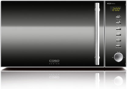 2026 Caso | MG20 menu 2-in-1 Mikrowelle mit Grill | 800 W, Grill 1000W, 2 Kombiprogramme + 14 Koch-Programme, Design Edelstahl und verspiegelt ,20L,Edelstahl