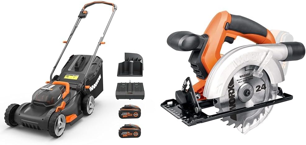 2026 WORX WG743E Akku-Rasenmäher 40V – Profi Rasenmäher mit Mulchfunktion & PowerShare Akku – Rasenmähen ohne Kabel – Ideal für Gärten bis zu 500m²
