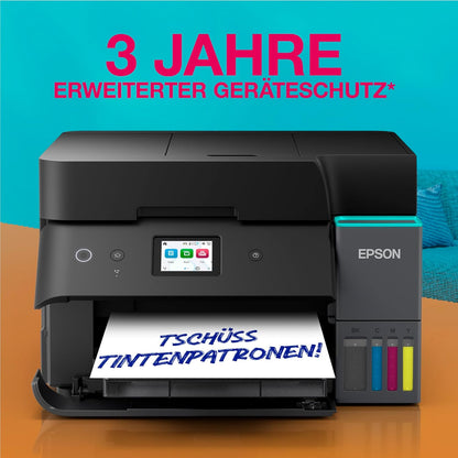 2026 EcoTank ET-4950 Tintentankdrucker | fürs Das Home Office | WLAN & Ethernet | A4 | (Duplex-) Druck, Scannen, Kopieren, Faxen | 6.1 cm Touchscreen | ADF | inkl. Tinte für bis zu 3 Jahre