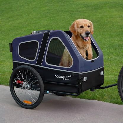 2026 Doggyhut S-Line XL Hundeanhänger & Hundebuggy mit Federung 2 in 1 Hunde Fahrradanhänger Jogger gefedert bis 45 kg