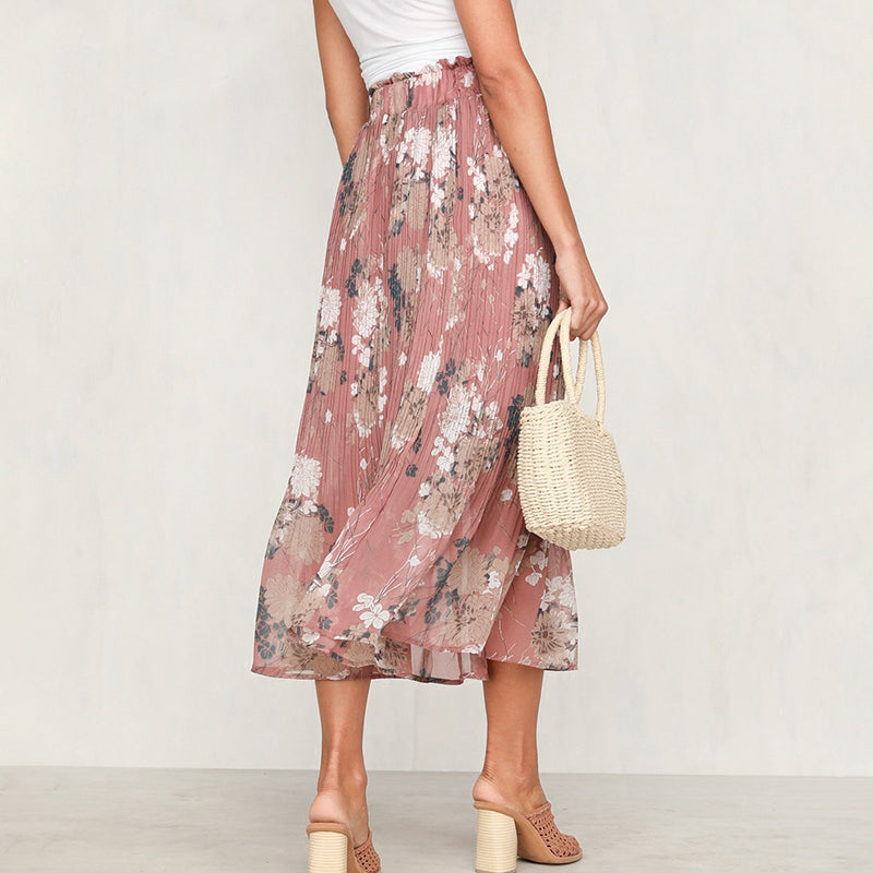 Damenrock aus Chiffon mit modischem Print
