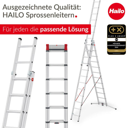 2026 S100 ProfiLOT 3teilige Alukombileiter Lotsystem 3x12 Profilsprossen 150kg rostfrei Silber