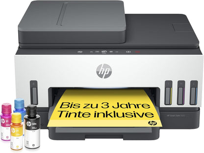 2026 HP Smart Tank 7605 4-in-1 Multifunktionsdrucker (WLAN; Duplex; ADF) – 3 Jahre Tinte inklusive, 3 Jahre Garantie, großer Tintentank, hohe Reichweite, Drucken in hoher Qualität