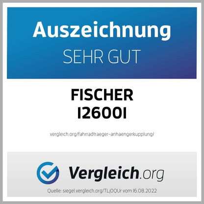 2026 Fischer Kupplungs-Fahrradträger ProlineEvo 2, für 2 Fahrräder bis 60kg Nutzlast, E-Bike geeignet, vormontiert, abschließbar, faltbar