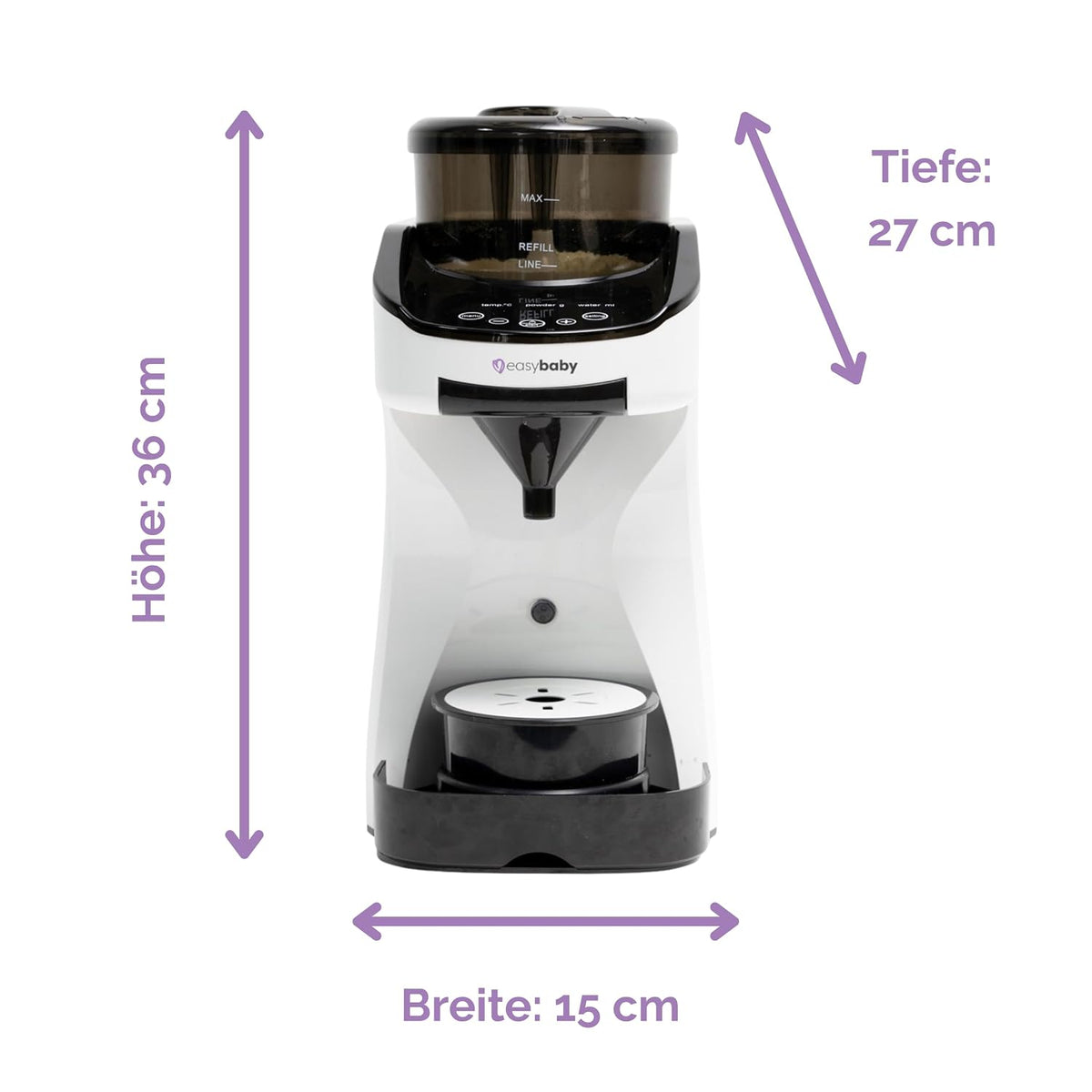 2026 Easybaby Milk Maker - Automatischer Flaschenzubereiter - die Perfekte Babyflasche auf Knopfdruck, Flaschenwärmer, Bedienung mit dem Smartphone
