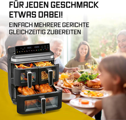 2026 GOURMETmaxx FryUp3 Vertikale Heißluftfritteuse 3 Kammern