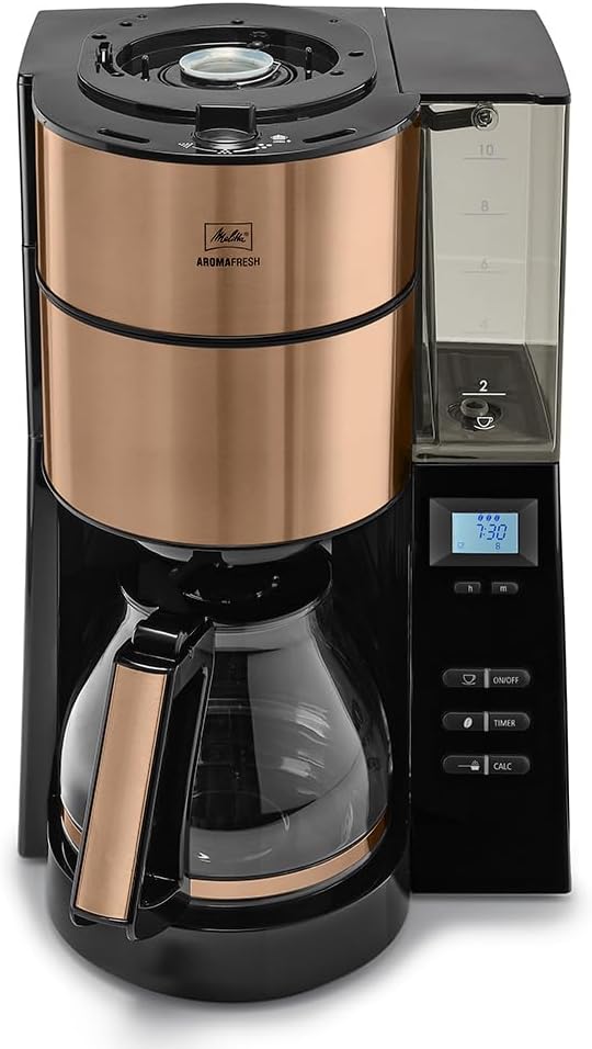 2026 Melitta AromaFresh - Filterkaffeemaschine - mit Glaskanne - integriertes Mahlwerk - Timer Funktion - 10 Tassen - Pure Black