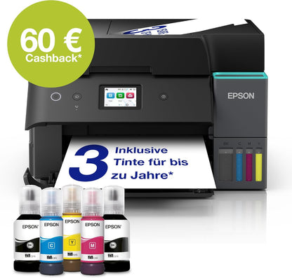 2026 EcoTank ET-4950 Tintentankdrucker | fürs Das Home Office | WLAN & Ethernet | A4 | (Duplex-) Druck, Scannen, Kopieren, Faxen | 6.1 cm Touchscreen | ADF | inkl. Tinte für bis zu 3 Jahre