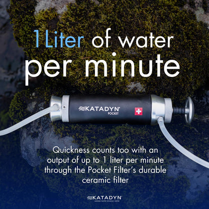 2026 Pocket Outdoor Wasserfilter mit Pumpfilter zur Trinkwasseraufbereitung für Camping Survival Notfall