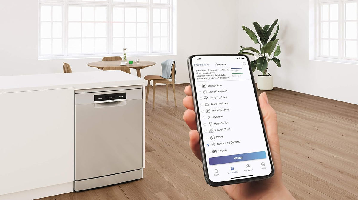2026 Bosch SPS4HMI61E Serie 4 Freistehender Geschirrspüler / E / 45 cm / Edelstahl / 76 kWh/100 Zyklen / 10 MGD / SuperSilence / Extra Trocknen / VarioSchublade / Home Connect