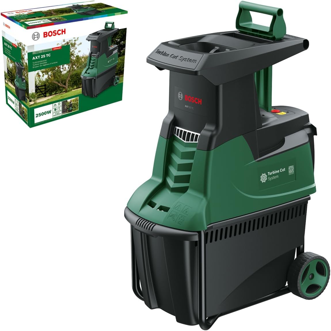 2026 Bosch Turbinenhäcksler AXT 25 TC (2.500 W; geeignet für Holz und harte Gartenabfälle; inklusive Gartenhandschuhe; integrierte Fangbox 53 l; in Karton) – Edition