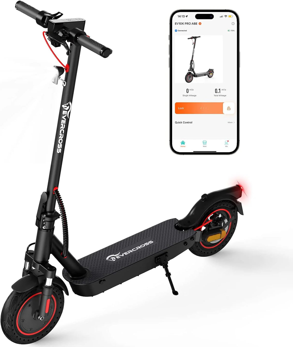 2026 EVERCROSS EV10K Pro ABE E-Scooter mit 400W Motor, 35 km Reichweite, 10-Zoll-Honeycomb-Reifen und IP54 Schutz