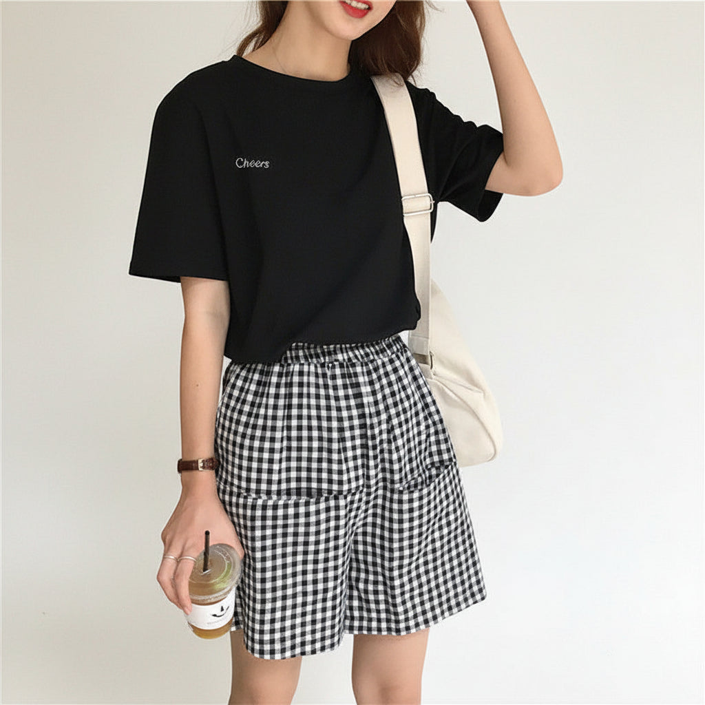 damen kurzarm t shirt mit stickerei
