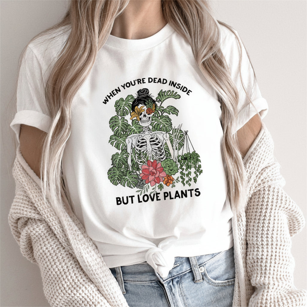 Damen Tarot Print T-Shirt mit kreativem Cartoon Design
