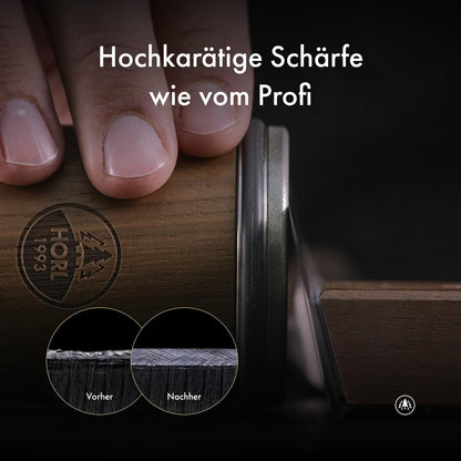 2026 HORL 2 Nussbaum Rollschleifer Messerschärfer - Küchenmesserschärfer für rasiermesserscharfe Klingen - Messerschleifer - Einfaches Messerschärf Set - für 15 & 20 Grad Schleifwinkel