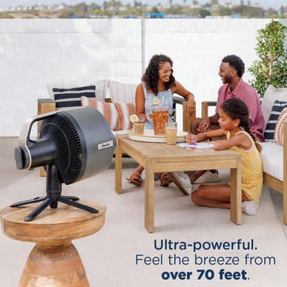 2026 Shark FlexBreeze Pro Nebelventilator – Indoor & Outdoor, Integriertes Nebel, Sockel auf Tischplatte, kabelgebunden oder kabellos, bis zu 24 Stunden Akku, oszillierend, Anthrazit, FA302 (Version 2025)