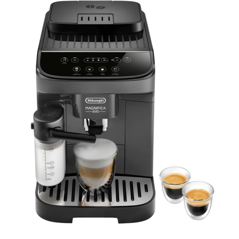 2026 De'Longhi Magnifica Evo ECAM 292.81.B Kaffeevollautomat mit LatteCrema Milchsystem, 7 Direktwahltasten für Cappuccino, Espresso und weitere Kaffeespezialitäten, 2-Tassen-Funktion, Schwarz