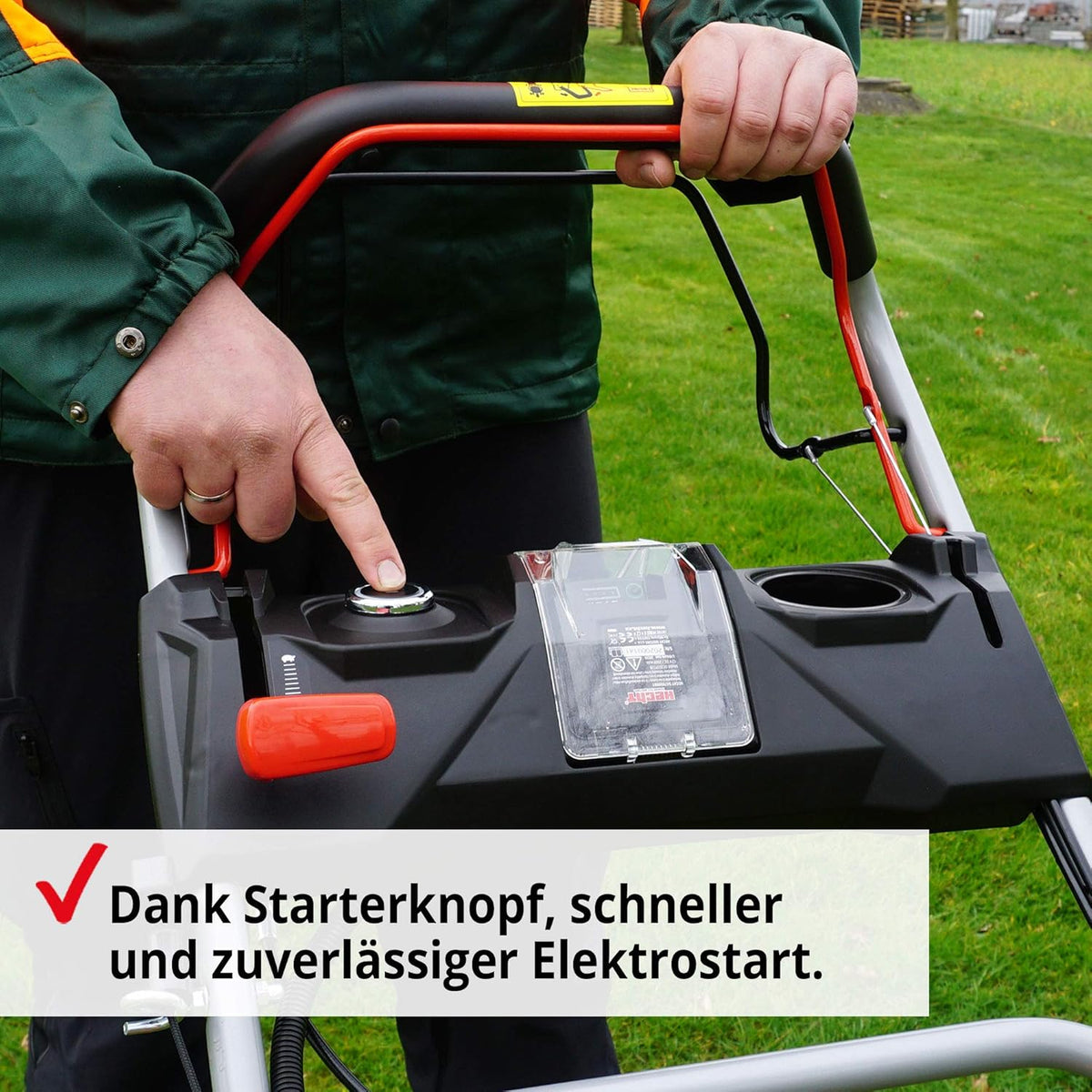 2026 HECHT 5-IN-1 Benzin Rasenmäher – leistungsstarker 4 Takt Eco Motor 4,4 kW (6,0 PS) – Elektrostart – 53 cm Schnittbreite – 75 l Fangkorb – Radantrieb – patentierte Räder – Mulchmäher