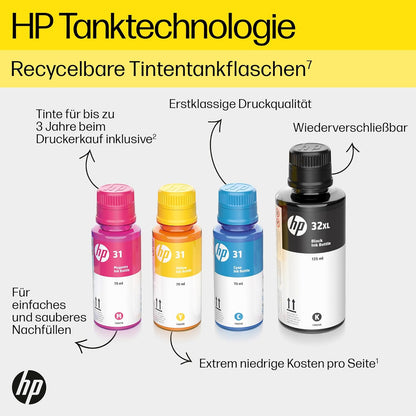 2026 HP Smart Tank 7605 4-in-1 Multifunktionsdrucker (WLAN; Duplex; ADF) – 3 Jahre Tinte inklusive, 3 Jahre Garantie, großer Tintentank, hohe Reichweite, Drucken in hoher Qualität
