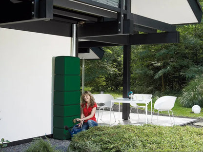 2026 4rain Regentonne »SLIM«, 650 Liter Volumen, inklusive Auslaufhahn und Windsicherung