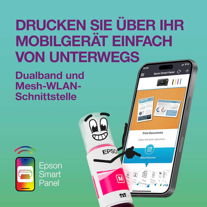 2026 EcoTank ET-4950 Tintentankdrucker | fürs Das Home Office | WLAN & Ethernet | A4 | (Duplex-) Druck, Scannen, Kopieren, Faxen | 6.1 cm Touchscreen | ADF | inkl. Tinte für bis zu 3 Jahre