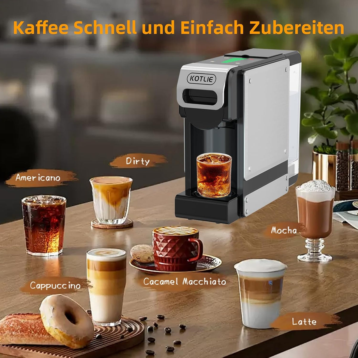 2026 KOTLIE 550 Multi-Kapselkaffeemaschine für Kapseln und gemahlenen Kaffee