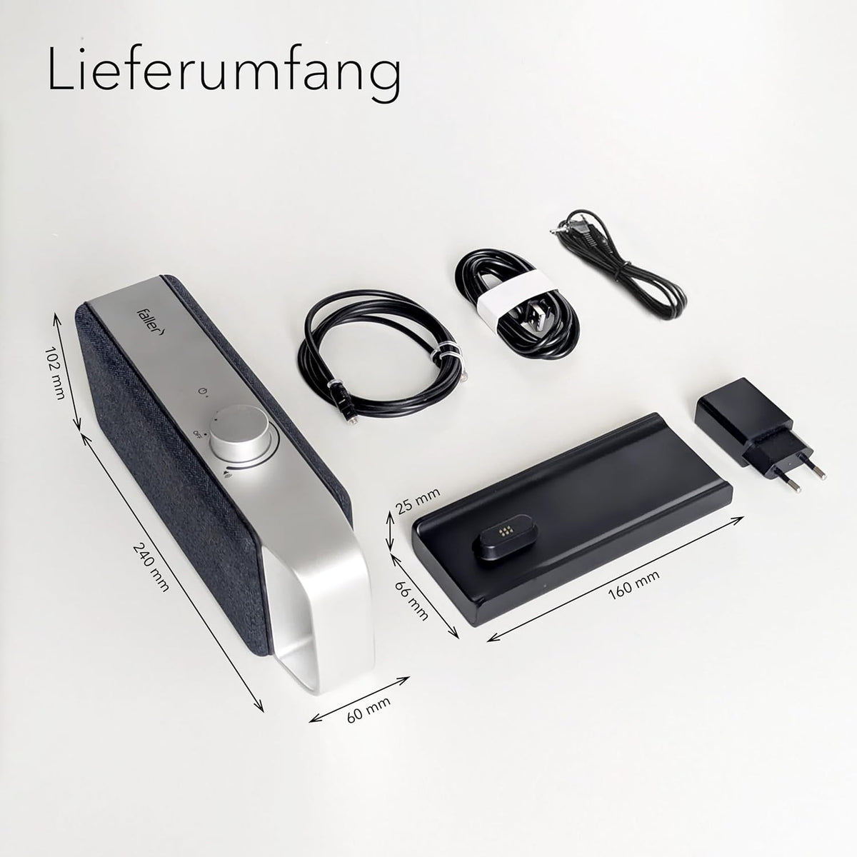 2026 faller Oskar TV Lautsprecher/Soundbar mit Clear Voice (tragbar, kabellos, einfache Bedienung, Aluminiumgehäuse)